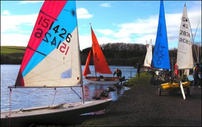 Boats ready for action beside Kinghorn Loch.